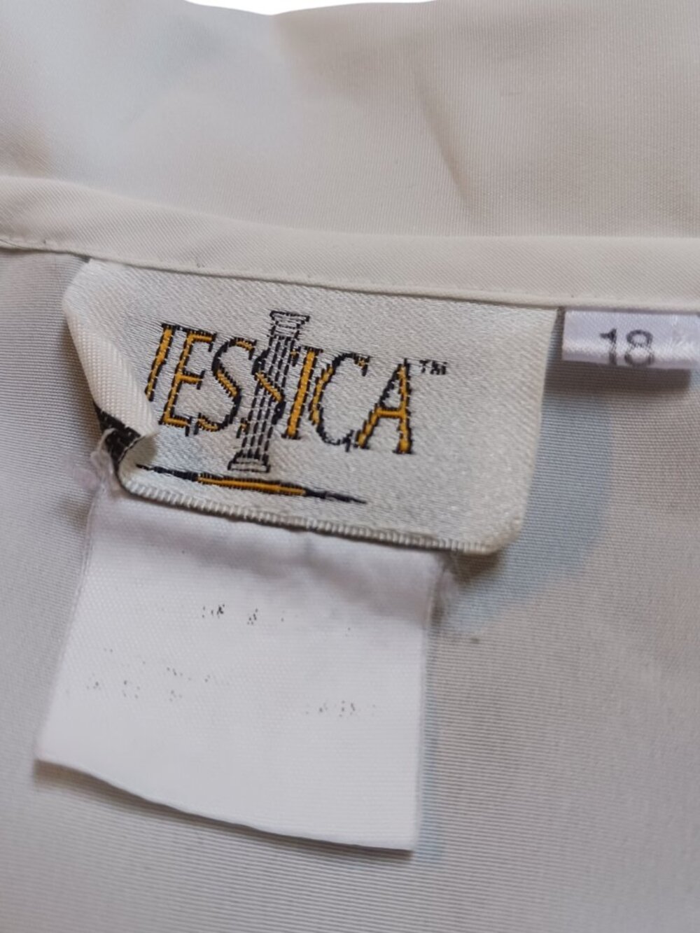Vintage Jessica Embroidered Size 18 White Long Sleeve Button-Up Polyester Blouse - Picture 14 of 16